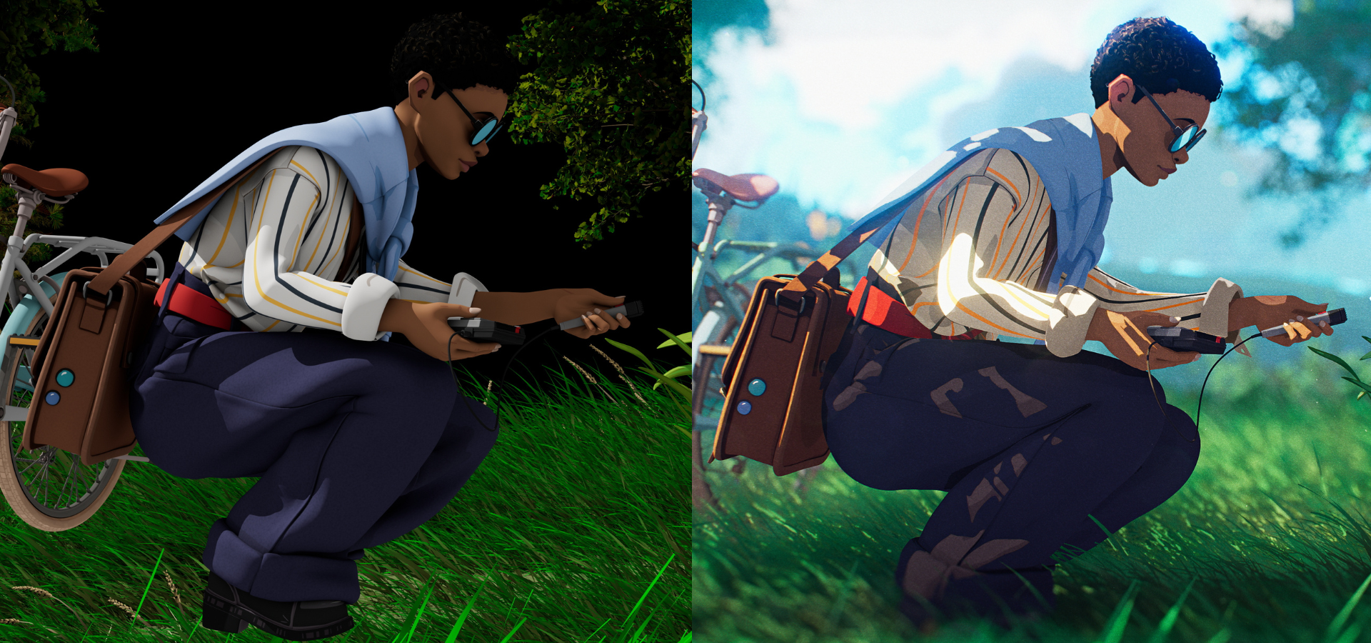 deux versions d'une image composité